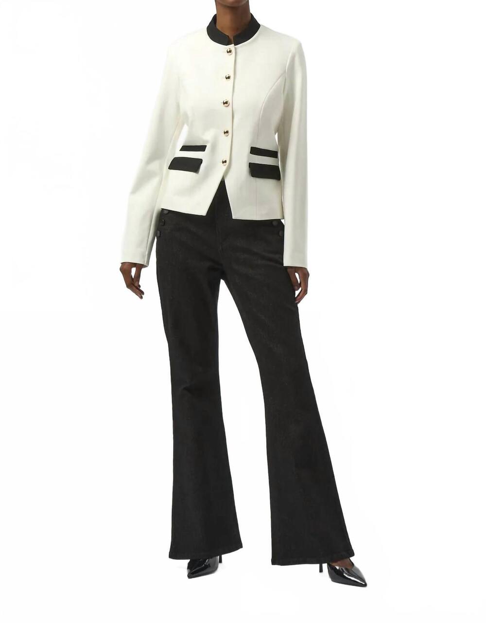 NEW JOSEPH RIBKOFF high waist flared jeans in black/gold